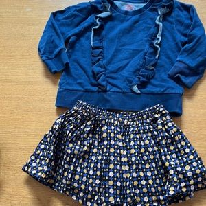 Bonton Ruffle front fleece sweatshirt 4y